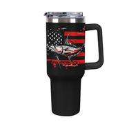 Anceky Marlin Swordfish Fish State U.S Flag 40 Oz Tumbler with Handle Travel Coffee Mug Large Capacity Cars Cup Black-Style