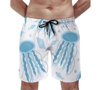 Anceky Men's Swim Cartoon Dinosaur Print Trunks Printed Beach Shorts for Men Summer Beach Shorts 80s 90s