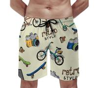 Anceky Men's Swim Star Print Trunks Quick Dry Bathing Suit Beach Swimsuit Bottom Shorts