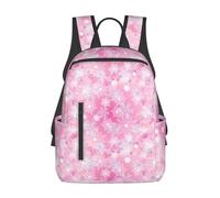 Anceky Merry Christmas Snowflakes Pink Laptop Backpacks Travel Rucksack Sport Daypack Lightweight Shoulder Bag Large Work Bags with Multiple Pockets for Camping