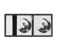 Anceky Moon Climb Trifold Wallet with ID Window ID Card Holder Wallets Travel Wallet Coin Zipper Pocket