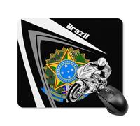 Anceky Motocross Dirt Bike Brazil Flag Mouse Pad Portable Non-Slip Base Mousepad for Computer Laptop Office Home