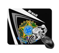 Anceky Motocross Dirt Bike Brazil Flag Mouse Pad Portable Non-Slip Base Mousepad for Computer Laptop Office Home