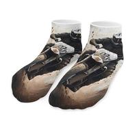 Anceky Motocross Dirt Bike Racing Unisex Activewear Ankle Socks Lightweight Low Cut And No Show Socks