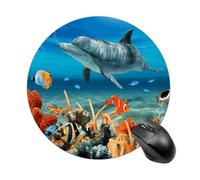 Anceky Mouse Pad with Non-Slip Rubber Base Washable Mouse Mat Waterproof Dolphins Blue Mouse Pads for Laptop, Office & Home