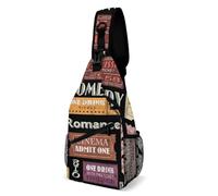 Anceky Movie Theater Cinema Admit One Ticket Sling Bags Men And Women Shoulder Backpack Chest Bag Cross Body Chest Sling Backpack., 15x8x4in