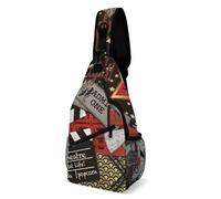 Anceky Movie Theater Cinema Admit One Ticket Sling Bags Men And Women Shoulder Backpack Chest Bag Cross Body Chest Sling Backpack., 15x8x4in