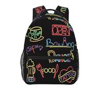 Anceky Neon Coffee Food Beer Bowing Dance Sign Travel Laptop Backpacks Lightweight Daypack Large Capacity Rucksack Notebook Bags Business Work Bag for Yoga Beach Hiking