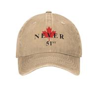 Anceky Never 51st State Hat - Pro-Canada Flag Denim Baseball Cap for Nationalists