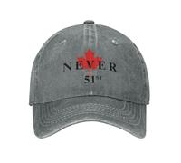 Anceky Never 51st State Hat - Pro-Canada Flag Denim Baseball Cap for Nationalists