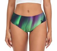 Anceky Northern Lights Painting Print Women's Stretch Breathe Briefs Underwear,Comfort Flex Panties