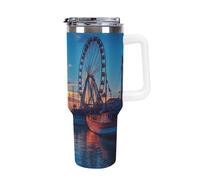 Anceky Old Town Pier in Helsinki Finland 40 Oz Tumbler with Handle Travel Coffee Mug Large Capacity Cars Cup White-Style
