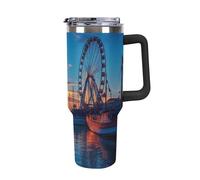 Anceky Old Town Pier in Helsinki Finland 40 Oz Tumbler with Handle Travel Coffee Mug Large Capacity Cars Cup Black-Style