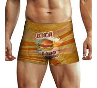 Anceky Orange Texture Lunch Lady Crew Men's Boxer Brief Boxer Shorts Print Underwear Stretch Boxer Trunk Soft