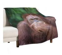 Anceky Orangutans Posting Thinking Throw Blanket for Couch Sofa Lightweight Fleece Plush Blankets Bed Home Living Room 40"x50"