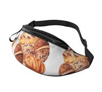 Anceky Painted Bread Fanny Pack Waist Bag For Men Women, Lightweight Adjustable Belt Bag For Travel Hiking Running