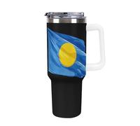 Anceky Palauan Palau Flag 40 Oz Tumbler with Handle Travel Coffee Mug Large Capacity Cars Cup White-Style