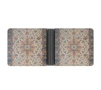 Anceky Persian Blue Rust Orange Exquisite and Compact Leather Wallet, Portable Coin Purse for Outdoor Use