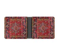 Anceky Persian Rug Design Exquisite and Compact Leather Wallet, Portable Coin Purse for Outdoor Use