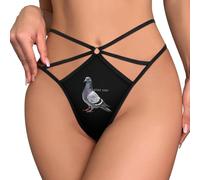 Anceky Pigeon Stay Coo G String Thong for Women Stretch T-Back Panties Funny Printed Underwear