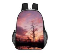 Anceky Pink Dusk Background Clear Backpack, Large Transparent Backpack with Adjustable Straps, See Through Bag for Work Travel Sport