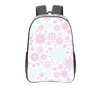 Anceky Pink Green Snowflakes Clear Backpack See Through Rucksack PVC Transparent Backpacks 16 Inch Travel Back Pack Outdoor Sport Bag Casual Bags for Work Camping