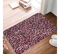 Anceky Pink Leopard Print Bathroom Rugs Non Slip Washable, 16x24 in Bath Mat Bath Rugs for Bathroom Decor, Soft Floor Door Mat Kitchen Rugs, Washable Rug for Indoor Outdoor Tub