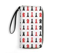 Anceky Portable Rope Printed Wallet for Women, Multi-Layer Inner, Water-Resistant, Ideal for Holiday, Chess Pattern