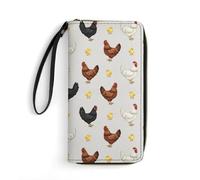 Anceky Printed Cute Chicken Print Leather Wallets for Men Women, Water-Resistant, Extra Capacity for Everyday Use