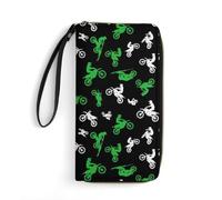 Anceky Printed Motocross Dirt Bike Motorcycle Leather Wallets for Men Women, Water-Resistant, Extra Capacity for Everyday Use