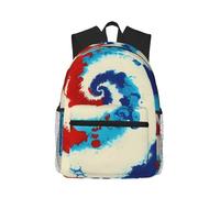 Anceky Psychedelic Tie Dye Red Cyna Spiral Travel Backpack For Women | Lightweight Laptop BackPack For Men Fshion Large Capacity Waterproof Daypack Hiking Work Black