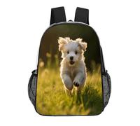 Anceky Puppy Crossing The Grass Clear Backpack, Large Transparent Backpack with Adjustable Straps, See Through Bag for Work Travel Sport
