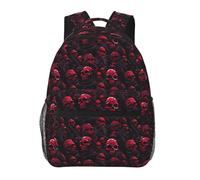 Anceky Red Skull Warriors Backpack Laptop Backpack Casual Work Travel Daypack Doub