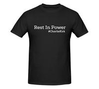 Anceky Rest in Power Charlie Kirk Crew Neck Short Sleeve T-Shirt for Men Cotton T-Shirts