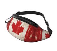 Anceky Retro Canada Flag Fanny Pack Waist Bag For Men Women, Lightweight Adjustable Belt Bag For Travel Hiking Running