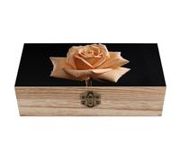 Anceky Rose in Dark Color Wooden Storage Box Keepsake Box with Lid And Front Clasp Dust-Proof Jewelry Boxes Vintage Treasure Chest Decorative Boxes for Women Men Home Decor