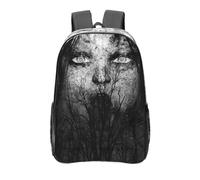 Anceky Scary Ghost Woman Woodshorror Clear Backpack See Through Rucksack PVC Transparent Backpacks 16 Inch Travel Back Pack Outdoor Sport Bag Casual Bags for Work Camping