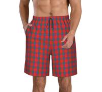 Anceky Scottish Clan Robertson Tartan Plaid Shorts Men's Casual Beach Pants Quick Drying Swimming Trunks with Pockets