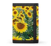 Anceky Seamless Orange Gold Pumpkins Autumn Falling Maple Leaves Trifold Wallet, Stylish Purse with Keychain, Credit Pass Case Card-Holder for Crash Bills Receipts Women Men 5 x 3.3 x 0.2 Inch