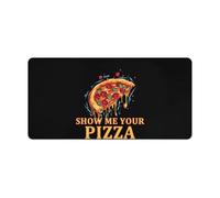 Anceky Show Me Your Pizza Desk Mat Large Gaming Mouse Pad Rubber Base Mousepad Desk Pad Protector for Office and Home