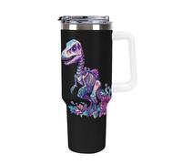 Anceky Skeleton Dinosau Bones Paleontologist 40 Oz Tumbler with Handle Travel Coffee Mug Large Capacity Cars Cup White-Style