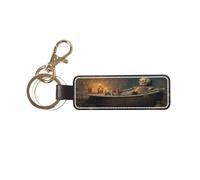Anceky Skeleton In An Old Fashioned Bathtub Car Keychain Universal Key Fob Keychain Ideal Leather Key Chain Holder For Men & Women