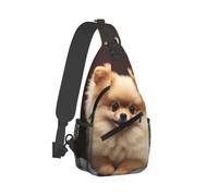 Anceky Sling Backpack Crossbody Cute Pomeranian dog Chest Bag Daypack Fanny Pack for Outdoors Hiking