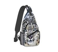 Anceky Sling Backpack Crossbody Sling Bag Blue eyed snow leopard Chest Bag Daypack Fanny Pack Cross Body Bag for Outdoors Hiking