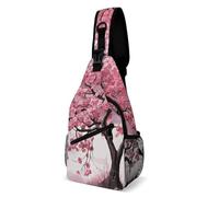 Anceky Sling Bag for Men Women Flower Tree Chest Bag Casual Crossbody Bag Sling Backpack for Travel Daypack