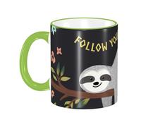 Anceky Sloth Follow Your Dreams Coffee Mug Coffee Cups Ceramic with Handle,Tea Cups Mug tazas para Cafe Drinking Cupss for Women Men