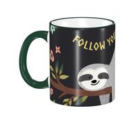 Anceky Sloth Follow Your Dreams Coffee Mug Coffee Cups Ceramic with Handle,Tea Cups Mug tazas para Cafe Drinking Cupss for Women Men