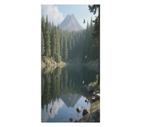 Anceky Soft Lightweight Beach Towel, Coniferous, Crater Lake Large Bath Towel, Quick Dry Absorbent, Travel Towel for Beach Swimming Pool Cruise Camping Travel 63 * 31.5 Inches