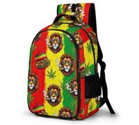 Anceky Sturdy Laptop Backpack Rasta Lion Judah with Sunglasses Smoking Jamaican Re