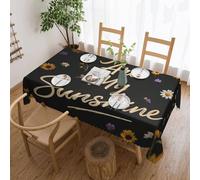 Anceky Sunflower You are My Sunshine 54 x 72 Inch Rectangle Tablecloths Waterproof Table Cloth Cover for Kitchen Dining Party Outdoor Decor